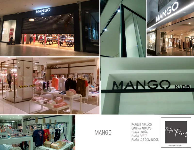 Lámina II: Mango — Parque Arauco, Marina Arauco, Plaza Egaña, Plaza Oeste, Plaza Los Domínicos. Diseño y fabricación Ambientar.